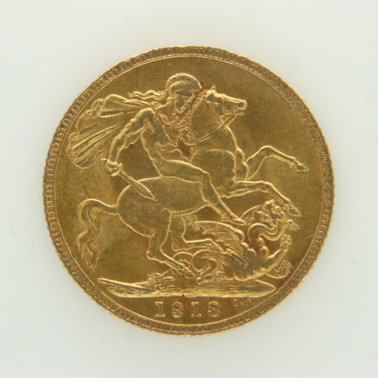 1913 gold full sovereign. UK P&P Group 0 (£6+VAT for the first lot and £1+VAT for subsequent lots)