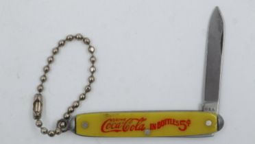Louisiana Worlds Fair, drink Coca Cola in bottles 5 cents penknife. UK P&P Group 3 (£30+VAT for
