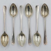 Set of six hallmarked silver coffee spoons. 81g. UK P&P Group 1 (£16+VAT for the first lot and £2+