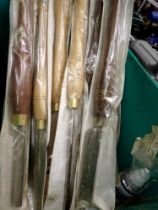 Seven large woodturning chisels including Crown. Not available for in-house P&P