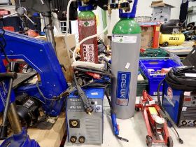 R-Tech 1GBT MIG 180 welder with gas bottle. Not available for in-house P&P