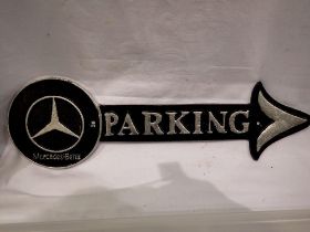Cast iron Mercedes Benz sign, D: 24 cm. P&P Group 2 (£18+VAT for the first lot and £3+VAT for