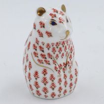 Royal Crown Derby hamster, no cracks or chips, H: 10 cm. UK P&P Group 1 (£16+VAT for the first lot