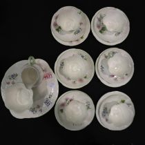 Crown Staffordshire Wildflowers tea service, 21 pieces, no chips or cracks. Not available for in-