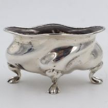 Hallmarked silver footed oval bowl, Birmingham assay, L: 90 mm, 76g. UK P&P Group 2 (£20+VAT for the