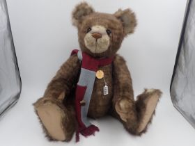 Charlie Bears, Nicholas, with tag attached, stitch down nose and jointed at limbs. Approx. 75cm (H).