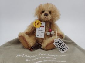 Charlie Bears, Paws, from The Minimo Selection with tag attached, bag, stitch down nose and