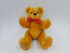 Deans Bears, Hieronymous, with tag attached, stitch down nose and jointed at limbs. Approx. 30cm (
