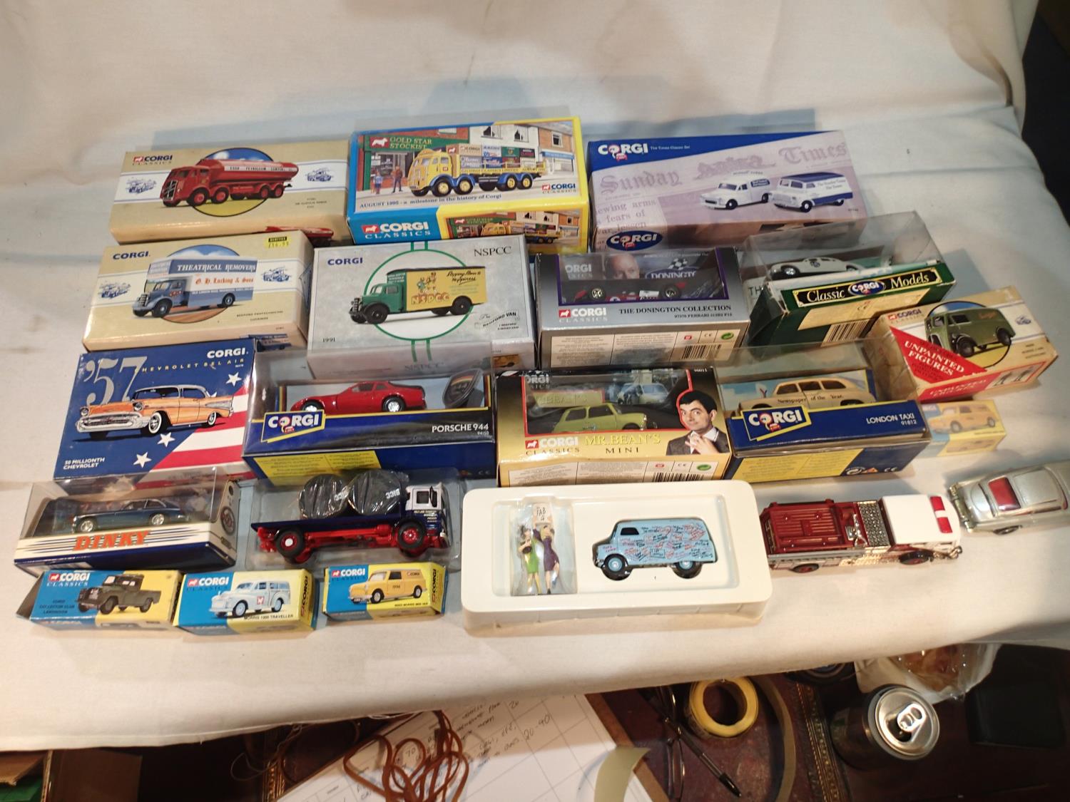 Twenty assorted Corgi Classics cars and commercials, mostly boxed, boxes have wear/damp etc,