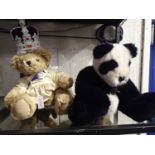 Two teddy bears, a GB ted and a Bon Bears panda. UK P&P Group 2 (£20+VAT for the first lot and £4+