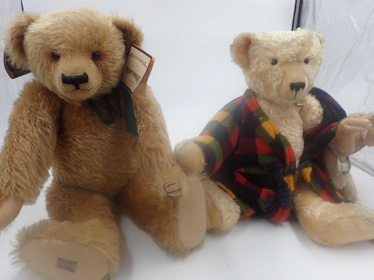Two limited edition teddy bears, Merrythought 17 of 500, 60cm H and a Deans, Goodnight Teddy Jnr, 63