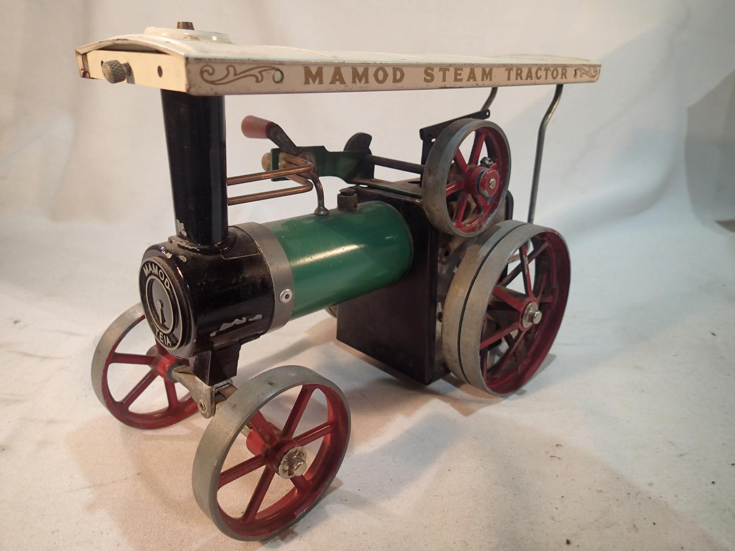 Mamod TEIA steam tractor, fair condition, solid fuel burner, not seized, requires drive belt. UK P&P