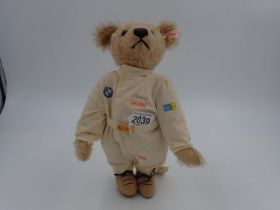 Steiff Bear, BMW, with tag attached, button in ear with white label, stitch down nose and jointed at