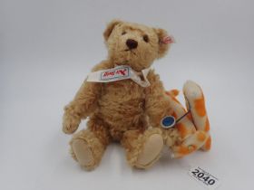 Steiff Bears, Pilot, with tag attached, button in ear with white label, stitch down nose and jointed
