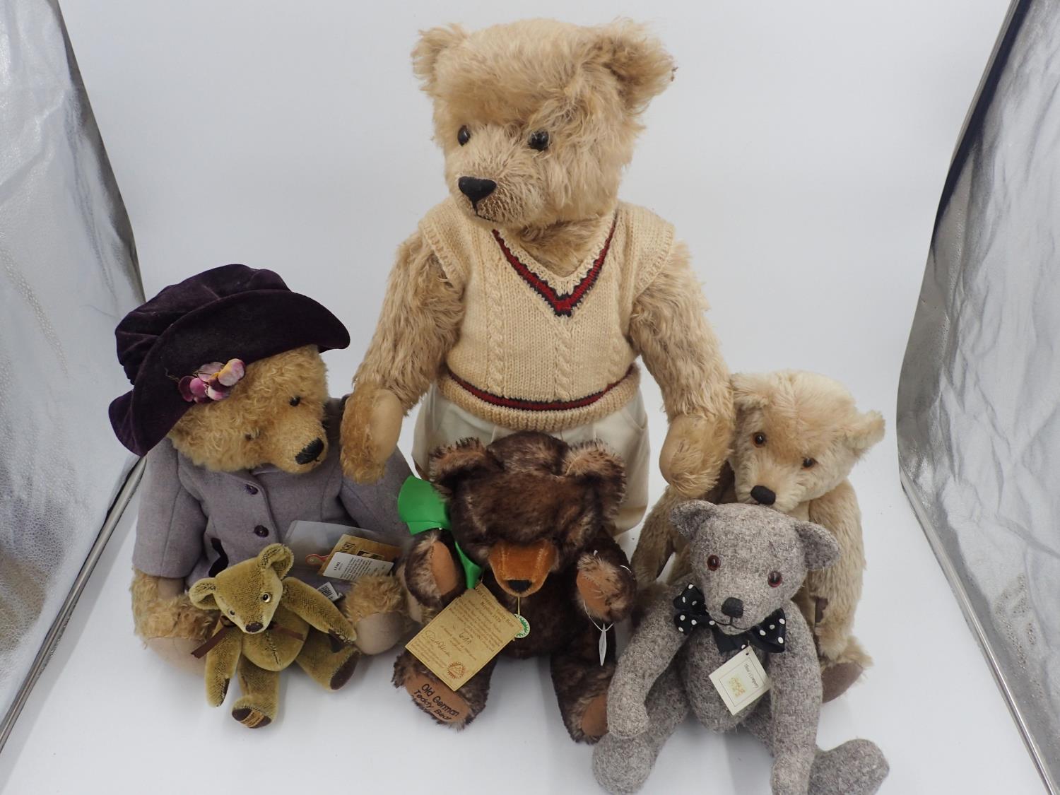 Six bears from Merrythought, Hermann, Three's Company, Thread bare and similar with tags attached, - Image 2 of 2