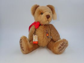 Clemens Bear, 60 Jahre, with tags attached, #138 of 600 stitch down nose and jointed at limbs.