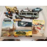 Dinky Toys 602 armoured command car, boxed, plus other playworn diecast and two Dinky Toys