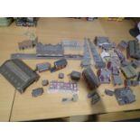 Large quantity of OO scale model railway buildings, card, plastic and resin, mostly very good