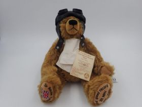Hermann Bear, Sir Malcolm Campbell, with tag attached, stitch down nose and jointed at limbs. #38 0f