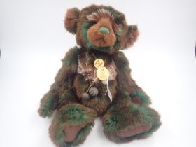 Charlie Bears, Eden, with tag attached, bells, stitch down nose and jointed at limbs. Approx.