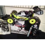 Hot Bodies Lightening 2 racing buggy glow engine, with transmitter and starter, good condition,