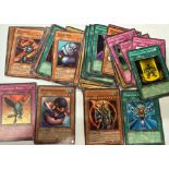 Small collection of sought after Yu-Gi-Oh! trading card game cards to include Black Luster Solder