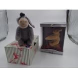 Two Steiff, a Mini Eyore, 683541 and a clockwork UR-Teddy 1926, 400919, both boxed with tags. UK P&P