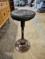 Early 1900's Metal Dentist's Stool, flexible and height adjustable. At it's lowest height, it is