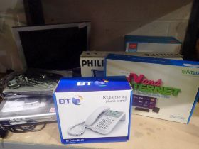 Mixed electricals including DVD player, router etc, some boxed. Not available for in-house P&P