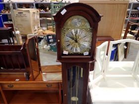 James Stewart Armagh, Tempus Fugit longcase clock, H: 170 cm. Not available for in-house P&P