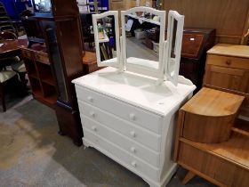 Modern white dressing table with mirror, 94 x 75 cm H. Not available for in-house P&P
