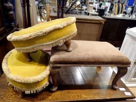 Three upholstered stools. Not available for in-house P&P