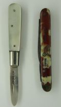 Empire exhibition twin bladed penknife and single silver bladed example. UK P&P Group 1 (£16+VAT for