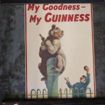 My Goodness My Guiness poster with bear and keeper, 40 x 70 cm. UK P&P Group 1 (£16+VAT for the