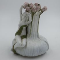 Austrian Vienna Turn porcelain nude vase, H: 22 cm, no chips or cracks. UK P&P Group 3 (£30+VAT