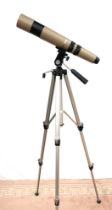 Bausch & Lomb 15x to 60x 60mm zoom telescope with camera adaptor, tripod and leather case. Not