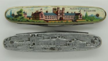 Two twin bladed penknives from St Louis 1904 World Fair. UK P&P Group 1 (£16+VAT for the first lot