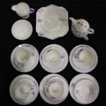 Shelley tea service of 21 pieces, with a Laura Ashley 'Tea-for-one' teapot and cup, no chips or
