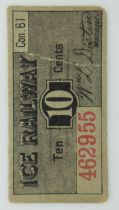 Rare Ice Railway 10 cents ticket for the 1893 World Colombian exposition. UK P&P Group 0 (£6+VAT for