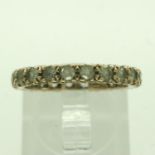 9ct gold band ring set with cubic zirconia, size M, 2.3g. UK P&P Group 0 (£6+VAT for the first lot