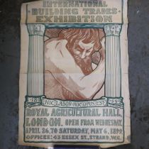 Original poster for International Building Trade 1899, 55 x 75 cm. UK P&P Group 2 (£20+VAT for the