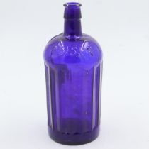 A large Bristol blue glass poison bottle, H: 24 cm. UK P&P Group 2 (£20+VAT for the first lot and £