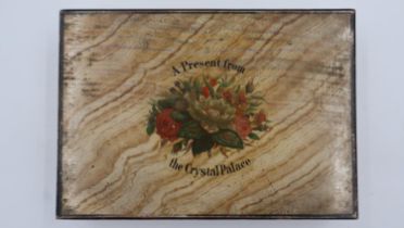 Pine box with apple floral decoration and internal partitions for the Crystal Palace Exhibition,