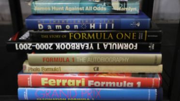 Formula one hardback books and other racing car yearbooks. UK P&P Group 3 (£30+VAT for the first lot