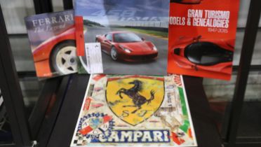 Ferrari World Tour 2017 70th Anniversary limited edition print, with three further Ferrari related