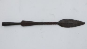 19th century African spear blade. UK P&P Group 1 (£16+VAT for the first lot and £2+VAT for