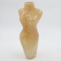 Mdina Italian glass lady form vase, H: 34 cm. Not available for in-house P&P