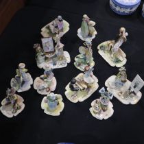 Twelve IIzampiva Iman ceramics figurines, no chips or cracks.. Not available for in-house P&P