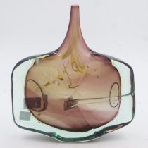 Mdina: a large axe head art glass vase, H: 28 cm. cracks are internal, perhaps the way it was