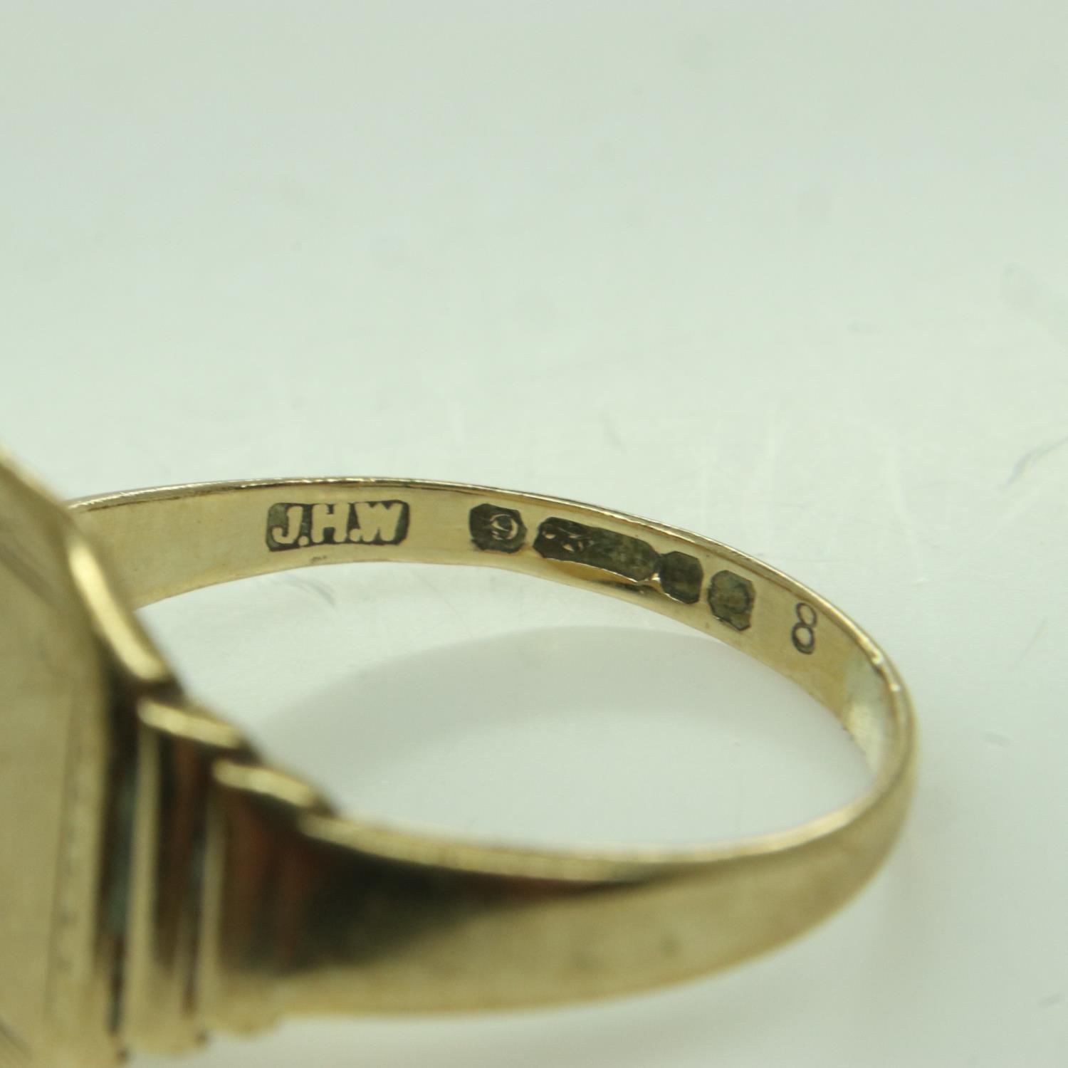 9ct gold signet ring, size Q, 2.3g. UK P&P Group 0 (£6+VAT for the first lot and £1+VAT for - Image 3 of 3